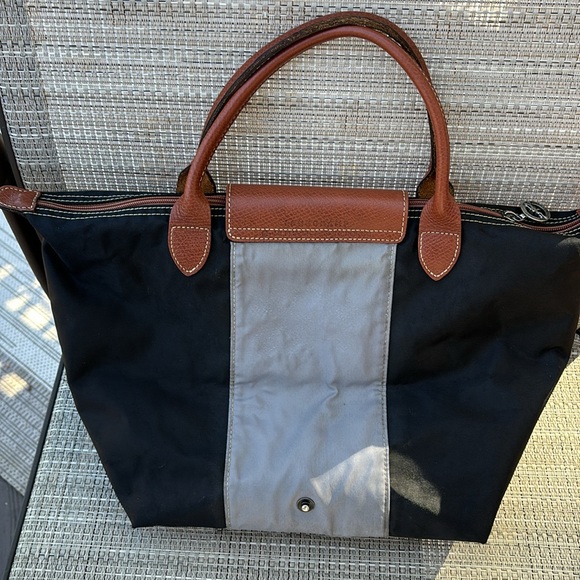 LONGCHAMP BLACK GRAY BROWN TOTE - Picture 4 of 13